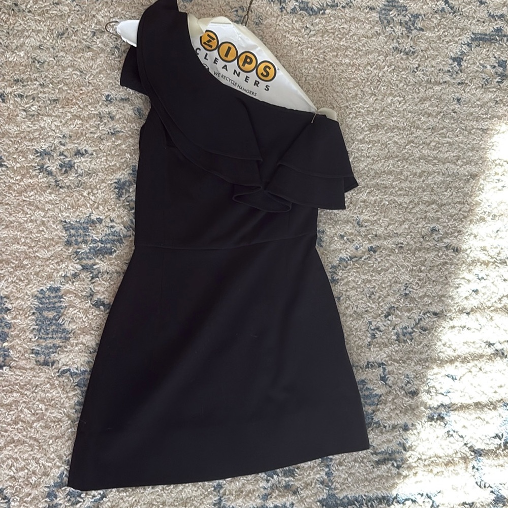 French Connection Women’s Whisper Ruffled One Shoulder Cocktail and Party Dress